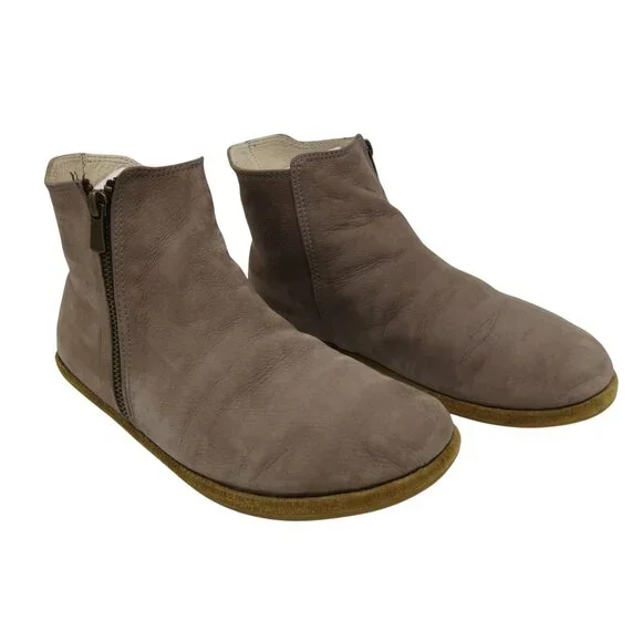 ANYA'S SHOP Women's Rosa Zipper Boots in Taupe Nubuck Size 40 Barefoot Booties - Picture 3 of 8